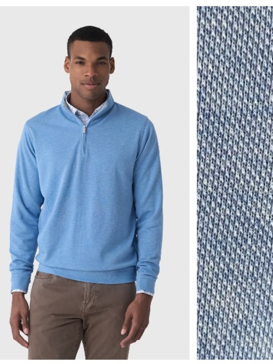 Peter Millar Other - Peter Millar Blue Crown Comfort Stretch Interlock Quarter Zip Pullover Sweater L